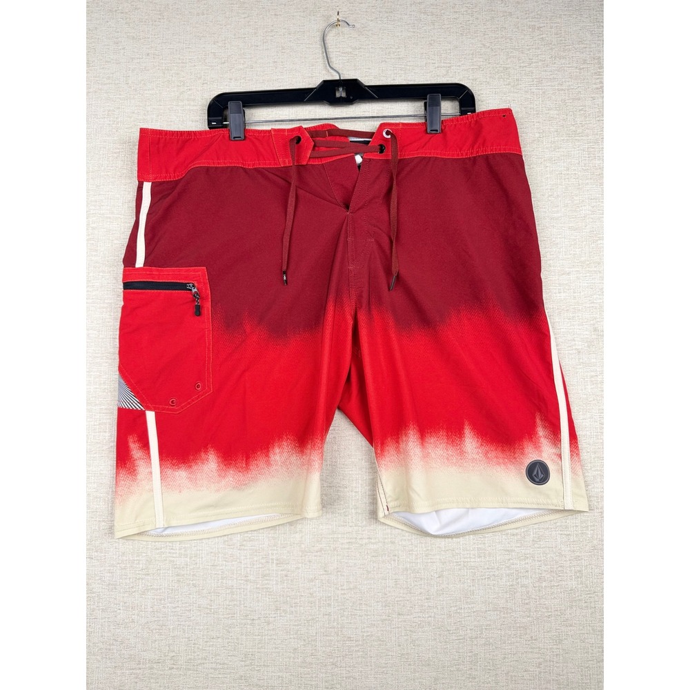 Volcom Mod Tech Y2K 2000's Made Board Shorts Mens 36 Hybrid Ombre Swim Trunks